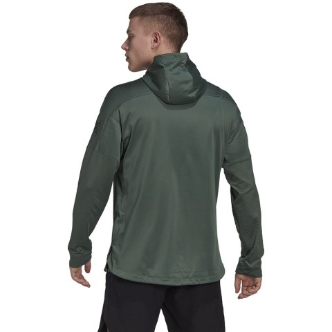 Adidas Bluza męska adidas Workout Warm Full Zip Hoodie zielona HL8778 Adidas Bluza męska adidas Workout Warm Full Zip Hoodie zielona HL8778
