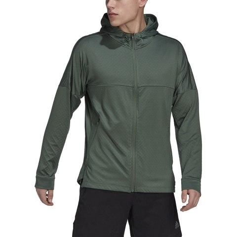 Adidas Bluza męska adidas Workout Warm Full Zip Hoodie zielona HL8778 Adidas Bluza męska adidas Workout Warm Full Zip Hoodie zielona HL8778