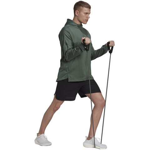 Adidas Bluza męska adidas Workout Warm Full Zip Hoodie zielona HL8778 Adidas Bluza męska adidas Workout Warm Full Zip Hoodie zielona HL8778