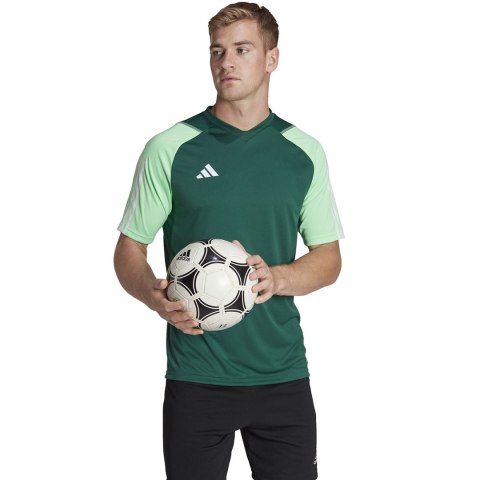 Adidas teamwear Koszulka męska adidas Tiro 23 Competition Jersey zielona HU1297 Adidas teamwear Koszulka męska adidas Tiro 23 Competition Jersey zielona HU1297