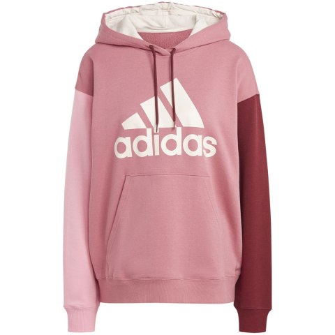 Adidas Bluza damska adidas Essentials Big Logo Oversized French Terry Hoodie różowa IC9869