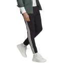 Adidas Spodnie męskie adidas Essentials French Terry Tapered Cuff 3-Stripes czarne IC0050