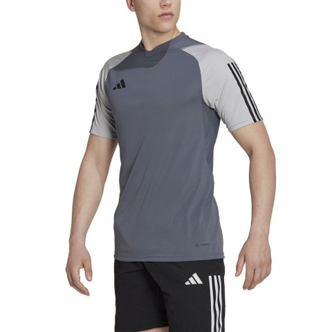 Adidas teamwear Koszulka męska adidas Tiro 23 Competition Jersey szara HP1906 Adidas teamwear Koszulka męska adidas Tiro 23 Competition Jersey szara HP1906