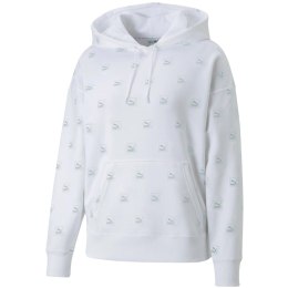 Puma Bluza damska Puma Brand Love AOP Hoodie FL biała 535706 02