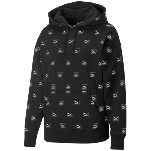 Puma Bluza damska Puma Brand Love AOP Hoodie FL czarna 535706 01