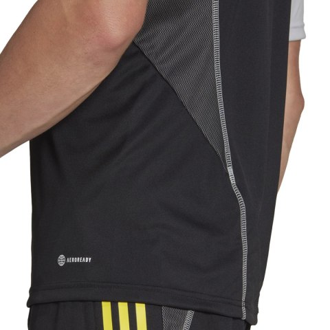 Adidas teamwear Koszulka męska adidas Tiro 23 Competition Jersey czarno-szara HU1295 Adidas teamwear Koszulka męska adidas Tiro 23 Competition Jersey czarno-szara HU1295