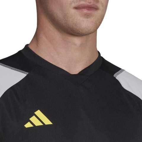 Adidas teamwear Koszulka męska adidas Tiro 23 Competition Jersey czarno-szara HU1295 Adidas teamwear Koszulka męska adidas Tiro 23 Competition Jersey czarno-szara HU1295