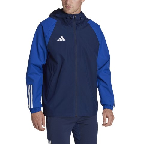 Adidas teamwear Kurtka męska adidas Tiro 23 Competition All-Weather granatowo-niebieska HK7657 Adidas teamwear Kurtka męska adidas Tiro 23 Competition All-Weather granatowo-niebieska HK7657