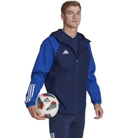 Adidas teamwear Kurtka męska adidas Tiro 23 Competition All-Weather granatowo-niebieska HK7657 Adidas teamwear Kurtka męska adidas Tiro 23 Competition All-Weather granatowo-niebieska HK7657