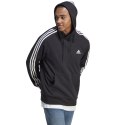 Adidas Bluza męska adidas Essentials French Terry 3-Stripes Hoodie czarna IC0435