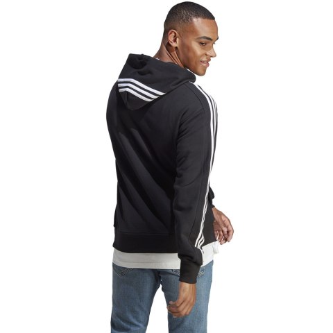 Adidas Bluza męska adidas Essentials French Terry 3-Stripes Hoodie czarna IC0435 Adidas Bluza męska adidas Essentials French Terry 3-Stripes Hoodie czarna IC0435