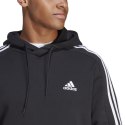 Adidas Bluza męska adidas Essentials French Terry 3-Stripes Hoodie czarna IC0435