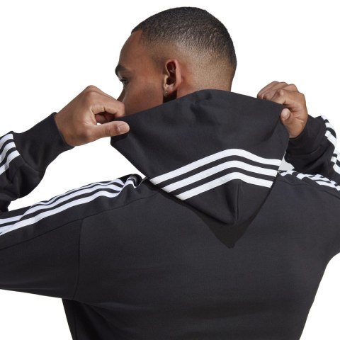 Adidas Bluza męska adidas Essentials French Terry 3-Stripes Hoodie czarna IC0435 Adidas Bluza męska adidas Essentials French Terry 3-Stripes Hoodie czarna IC0435