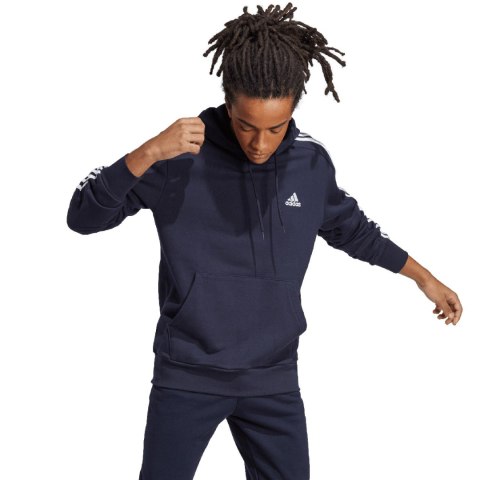 Adidas Bluza męska adidas Essentials French Terry 3-Stripes Hoodie granatowa IC0436 Adidas Bluza męska adidas Essentials French Terry 3-Stripes Hoodie granatowa IC0436