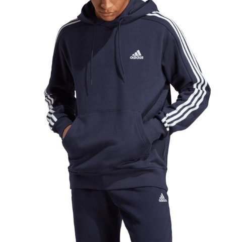 Adidas Bluza męska adidas Essentials French Terry 3-Stripes Hoodie granatowa IC0436 Adidas Bluza męska adidas Essentials French Terry 3-Stripes Hoodie granatowa IC0436