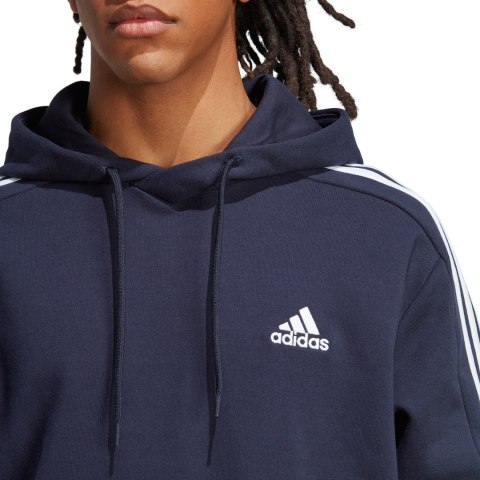 Adidas Bluza męska adidas Essentials French Terry 3-Stripes Hoodie granatowa IC0436 Adidas Bluza męska adidas Essentials French Terry 3-Stripes Hoodie granatowa IC0436