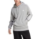 Adidas Bluza męska adidas Essentials French Terry 3-Stripes Hoodie szara IC0437