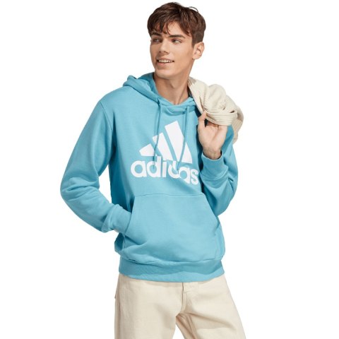 Adidas Bluza męska adidas Essentials French Terry Big Logo Hoodie błękitna IC9367 Adidas Bluza męska adidas Essentials French Terry Big Logo Hoodie błękitna IC9367