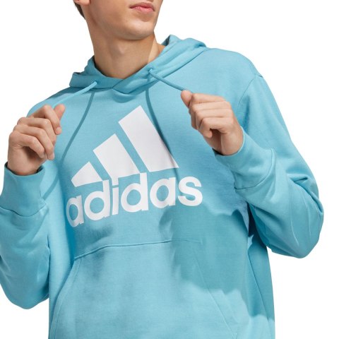 Adidas Bluza męska adidas Essentials French Terry Big Logo Hoodie błękitna IC9367 Adidas Bluza męska adidas Essentials French Terry Big Logo Hoodie błękitna IC9367