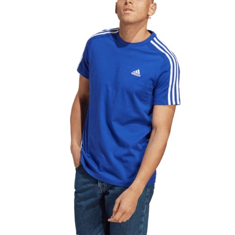 Adidas Koszulka męska adidas Essentials Single Jersey 3-Stripes niebieska IC9338 Adidas Koszulka męska adidas Essentials Single Jersey 3-Stripes niebieska IC9338