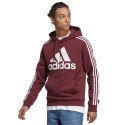 Adidas Bluza męska adidas Essentials Fleece 3-Stripes Logo Hoodie bordowa H47057