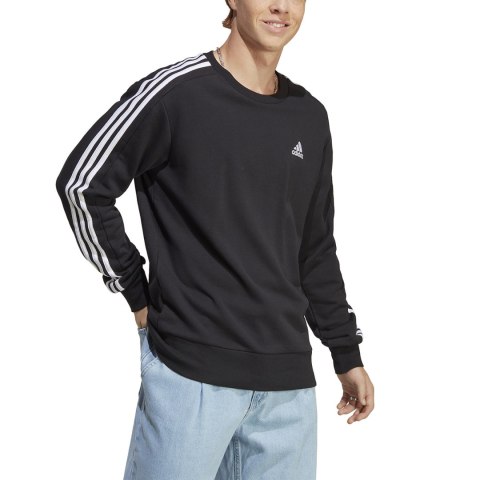 Adidas Bluza męska adidas Essentials French Terry 3-Stripes czarna IC9317 Adidas Bluza męska adidas Essentials French Terry 3-Stripes czarna IC9317