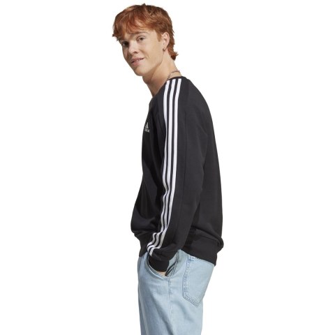 Adidas Bluza męska adidas Essentials French Terry 3-Stripes czarna IC9317 Adidas Bluza męska adidas Essentials French Terry 3-Stripes czarna IC9317