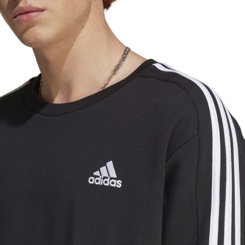 Adidas Bluza męska adidas Essentials French Terry 3-Stripes czarna IC9317 Adidas Bluza męska adidas Essentials French Terry 3-Stripes czarna IC9317