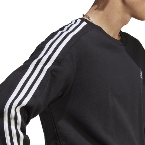 Adidas Bluza męska adidas Essentials French Terry 3-Stripes czarna IC9317 Adidas Bluza męska adidas Essentials French Terry 3-Stripes czarna IC9317