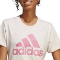 Adidas Koszulka damska adidas Loungewear Essentials Logo Tee kremowa IB9455