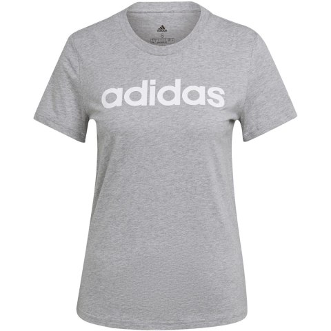 Adidas Koszulka damska adidas Loungwear Essentials Slim Logo szara HL2053