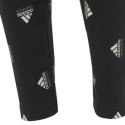 Adidas Legginsy dla dzieci adidas Brand Love Print czarno-białe IB8916