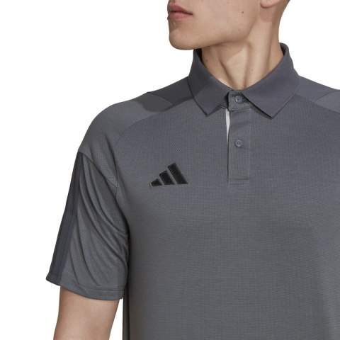 Adidas teamwear Koszulka męska adidas Tiro 23 Competition Polo szara HU1344 Adidas teamwear Koszulka męska adidas Tiro 23 Competition Polo szara HU1344