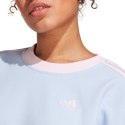 Adidas Bluza damska adidas Essentials 3-Stripes Crop błękitno-różowa IC9873