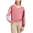 Adidas Bluza damska adidas Essentials 3-Stripes Crop różowa IC9875