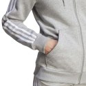 Adidas Bluza damska adidas Essentials 3-Stripes Full-Zip Fleece szara IM0236