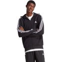 Adidas Bluza męska adidas Essentials French Terry 3-Stripes Full-Zip Hoodie czarna IC0433