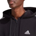 Adidas Bluza męska adidas Essentials French Terry 3-Stripes Full-Zip Hoodie czarna IC0433