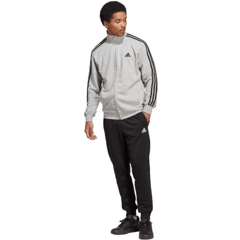 Adidas Dres męski adidas Basic 3-Stripes French Terry szaro-czarny IC6748 Adidas Dres męski adidas Basic 3-Stripes French Terry szaro-czarny IC6748