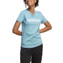 Adidas Koszulka damska adidas Loungewear Essentials Slim Logo Tee błękitna IC0629