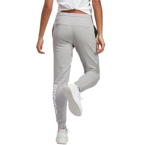 Adidas Spodnie damskie adidas Essentials Linear French Terry Cuffed szare IC8816 Adidas Spodnie damskie adidas Essentials Linear French Terry Cuffed szare IC8816