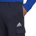 Adidas Spodnie męskie adidas Essentials Fleece Regular Tapered Cargo granatowe HL2232