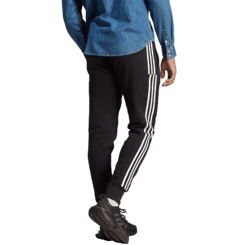 Adidas Spodnie męskie adidas Essentials French Terry Tapered Cuff 3-Stripes czarne HA4337 Adidas Spodnie męskie adidas Essentials French Terry Tapered Cuff 3-Stripes czarne HA4337