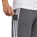 Adidas Spodnie męskie adidas Essentials French Terry Tapered Cuff 3-Stripes szare IC9408