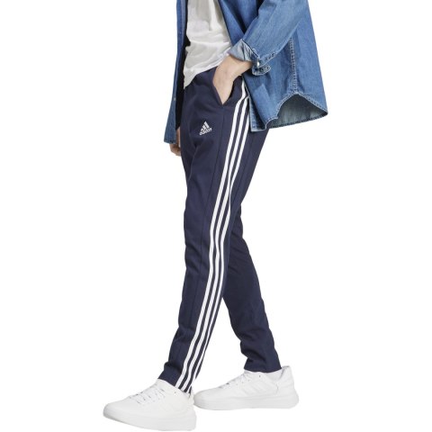 Adidas Spodnie męskie adidas Essentials Single Jersey Tapered Open Hem 3-Stripes granatowe IC0045 Adidas Spodnie męskie adidas Essentials Single Jersey Tapered Open Hem 3-Stripes granatowe IC0045