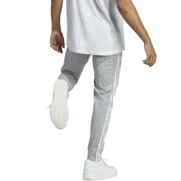 Adidas Spodnie męskie adidas Essentials Single Jersey Tapered Open Hem 3-Stripes szare IC0046