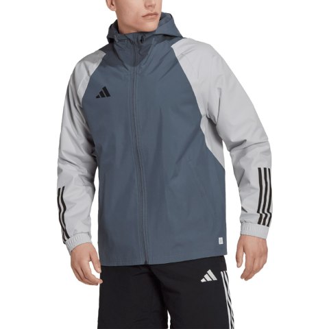 Adidas teamwear Kurtka męska adidas Tiro 23 Competition All-Weather szara HU1320 Adidas teamwear Kurtka męska adidas Tiro 23 Competition All-Weather szara HU1320