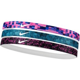 Nike Opaski na włosy Nike Printed 3 szt. różowa, niebieska, czarna N0002560608OS