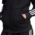 Adidas Bluza damska adidas Essentials 3-Stripes Full-Zip Fleece czarna HZ5743