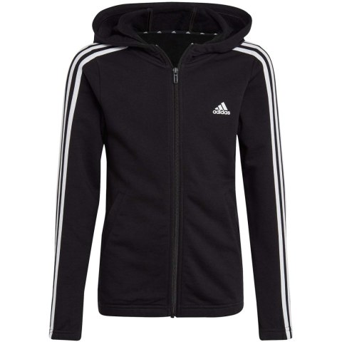 Adidas Bluza dla dzieci adidas Essentials 3-Stripes Full-Zip Hoodie czarna IC3634